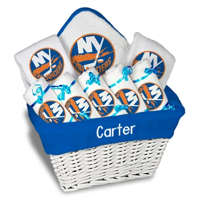 New York Islanders Newborn & Infant Personalized Large Gift Basket - White