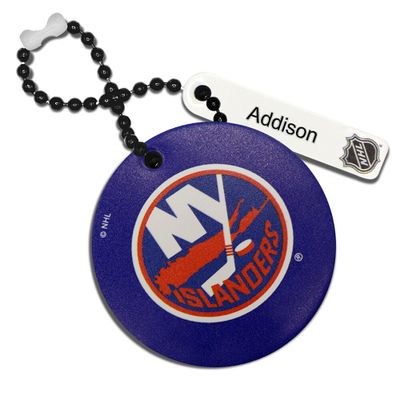 Royal New York Islanders Personalized Leather Round Bag Tag