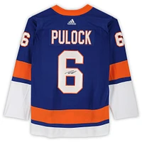 Maillot Adidas authentique bleu autographié par Ryan Pulock des Islanders de New York