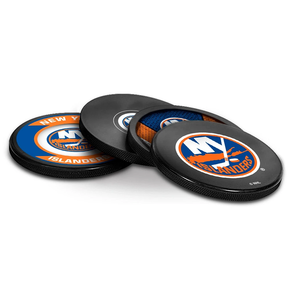 The Sports Vault Ensemble de sous-verres 4 pièces avec rondelle des Islanders de New York