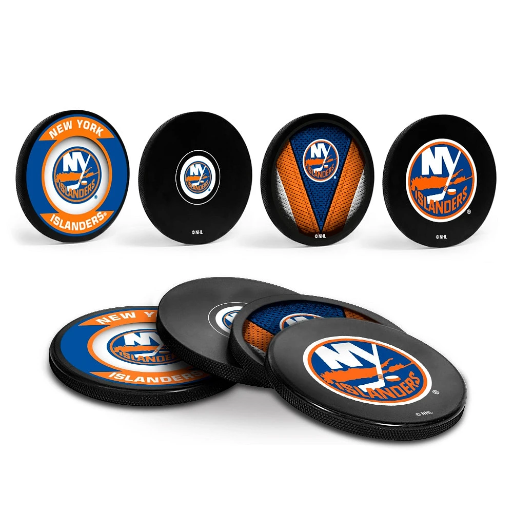 The Sports Vault New York Islanders Four-Piece Puck Coaster Set