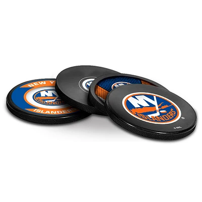 The Sports Vault Ensemble de sous-verres 4 pièces avec rondelle des Islanders de New York