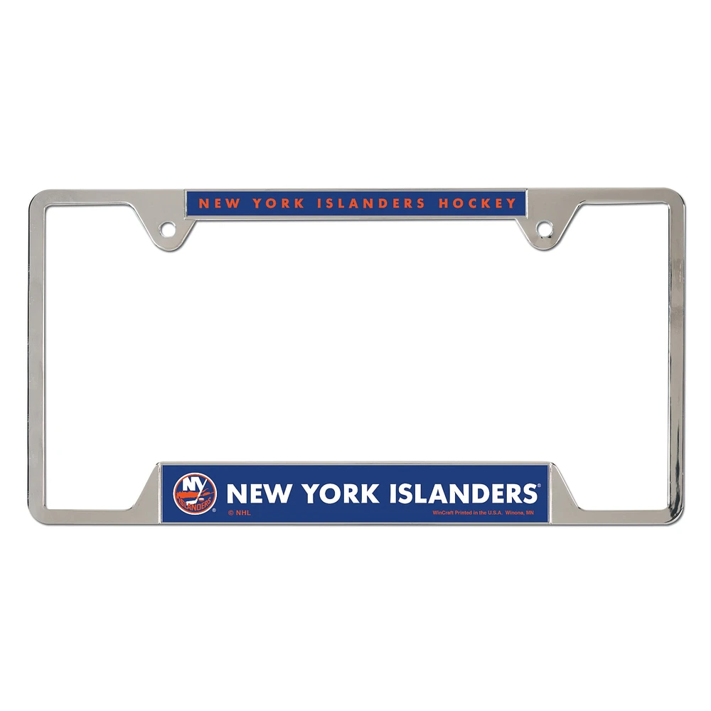 Cadre de plaque d'immatriculation en métal chromé WinCraft New York Islanders