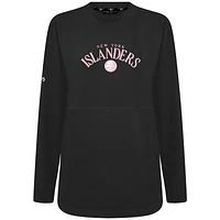 Women's Levelwear  Black New York Islanders Mother's Day Beaudry Arched Pullover Sweatshirt