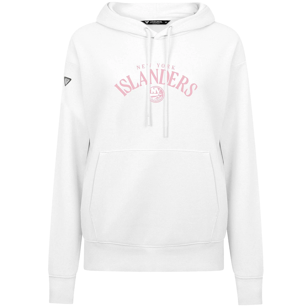 Women's Levelwear  White New York Islanders Mother's Day Adorn Pullover Hoodie
