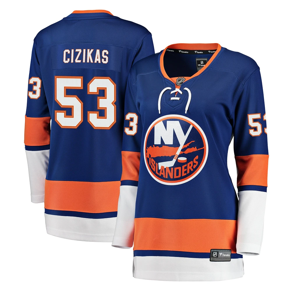 Maillot de joueur échappé Casey Cizikas Royal New York Islanders Fanatics pour femmes