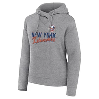 Chandail à capuchon préféré des New York Islanders Fanatics Heather Grey pour femmes