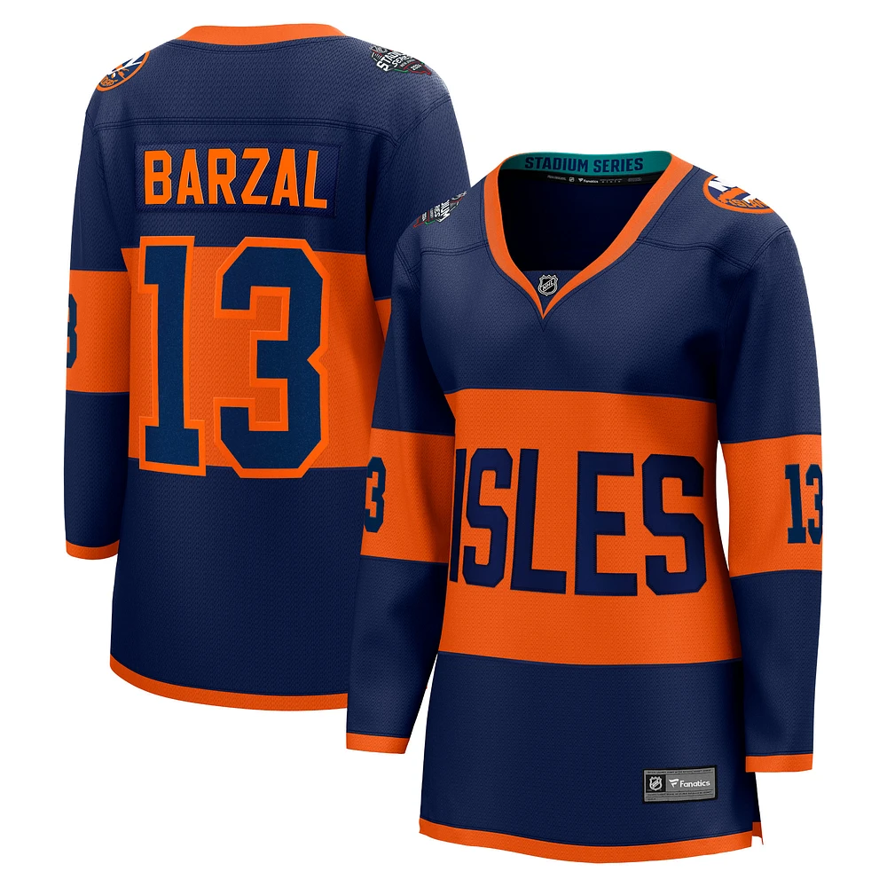 Fanatics pour femmes Mathew Barzal Navy Islanders de New York Maillot joueur échappé la série stade LNH 2024