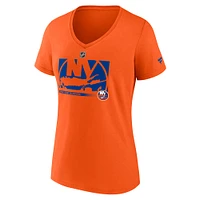 Women's Fanatics Orange New York Islanders Authentic Pro Core Collection Secondary Logo V-Neck T-Shirt