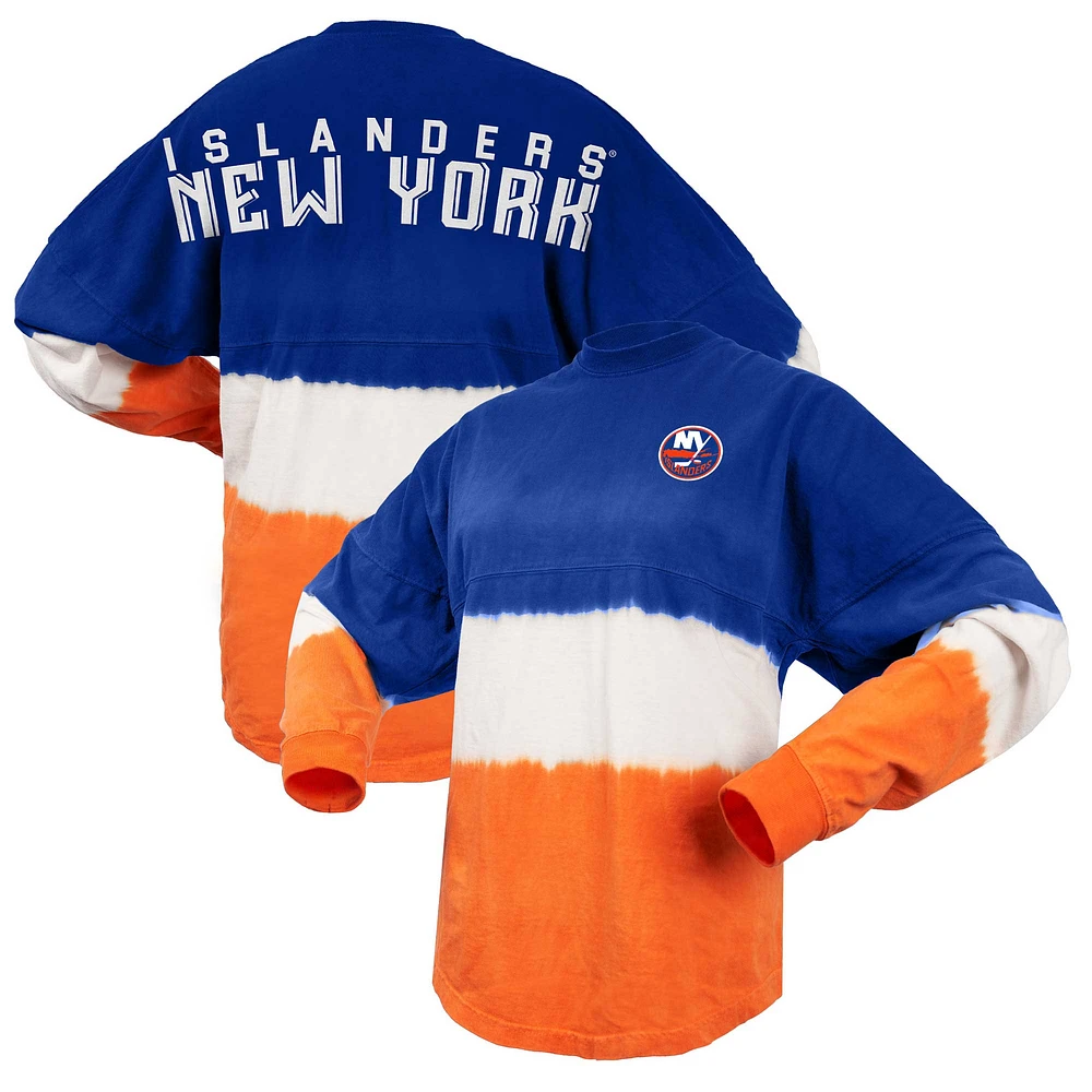 T-shirt à manches longues ombré Fanatics Royal/Orange New York Islanders pour femmes