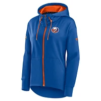 Sweat à capuche entièrement zippé Fanatics Royal New York Islanders Authentic Pro Rink pour femmes