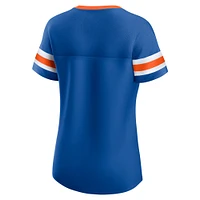 Women's Fanatics Royal New York Islanders Iconic Athena Lace-Up T-Shirt