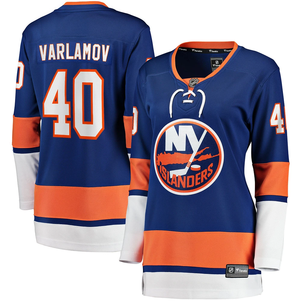 Maillot d'échappée à domicile Fanatics Semyon Varlamov Royal New York Islanders pour femmes