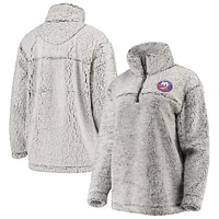 Veste G-III 4Her by Carl Banks grise pour femme des Islanders de New York en sherpa à quart zip