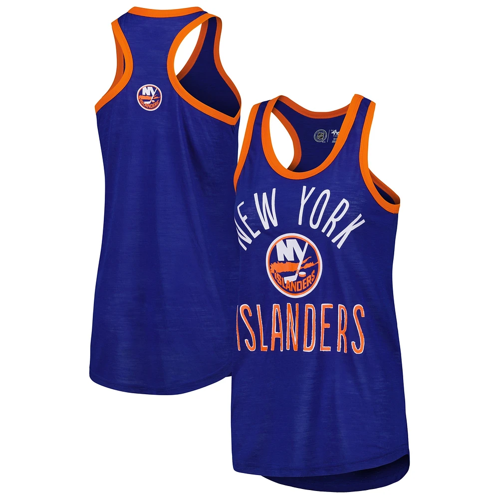 Débardeur à dos nageur pour femme G-III 4Her by Carl Banks Royal New York Islanders First Base Racerback Neck