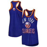 Women's G-III 4Her by Carl Banks Royal New York Islanders First Base Racerback Scoop Neck Tank Top