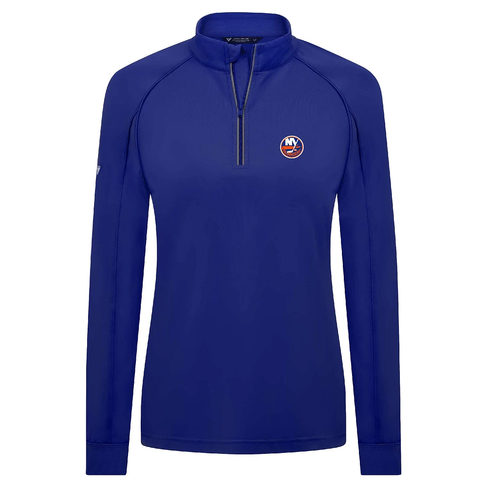 Haut à glissière quart de tour Kinetic Insignia Core Raglan pour femme Levelwear Royal New York Islanders