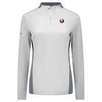 Women's Levelwear White New York Islanders Moxie Insignia Core Quarter-Zip Top