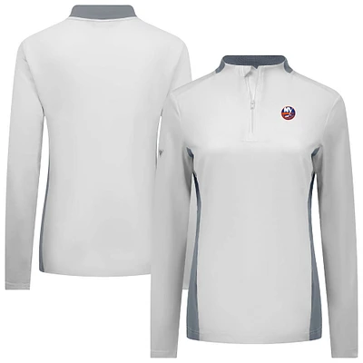 Women's Levelwear White New York Islanders Moxie Insignia Core Quarter-Zip Top