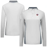 Women's Levelwear White New York Islanders Moxie Insignia Core Quarter-Zip Top