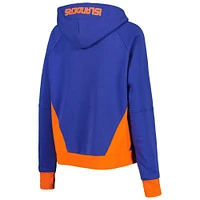 Women's Starter Royal New York Islanders Wishbone Half-Zip Hoodie