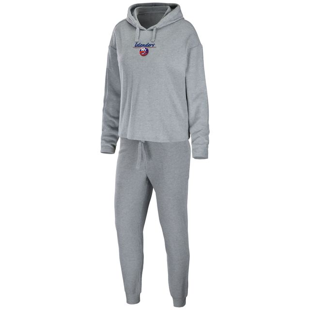 Ensemble de nuit WEAR by Erin Andrews gris chiné avec logo New York Islanders pour femme