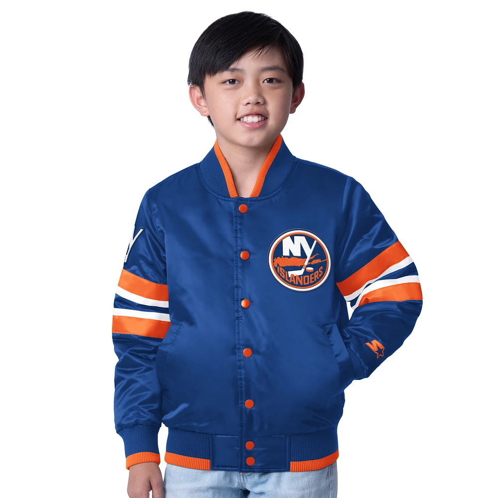 Youth Starter  Royal New York Islanders Scout Varsity Full-Snap Jacket