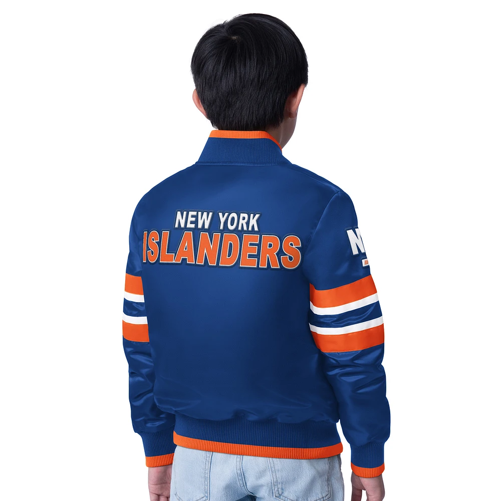 Youth Starter  Royal New York Islanders Scout Varsity Full-Snap Jacket