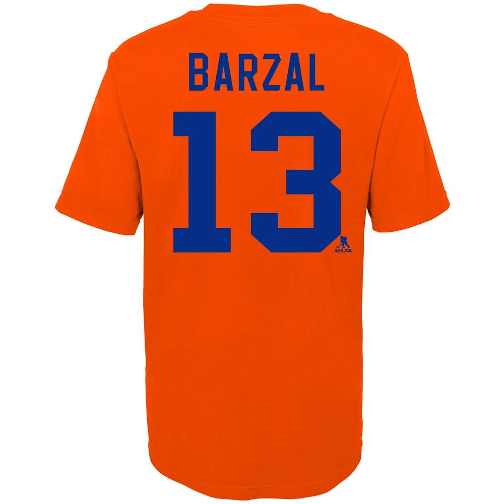 Youth Mathew Barzal Orange New York Islanders 2024 NHL Stadium Series Name & Number T-Shirt