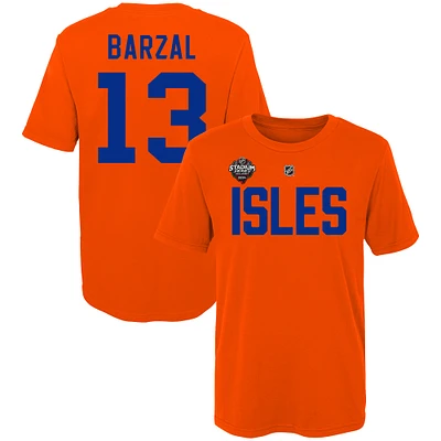 Youth Mathew Barzal Orange New York Islanders 2024 NHL Stadium Series Name & Number T-Shirt