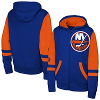 Sweat à capuche entièrement zippé pour jeunes Royal New York Islanders Face Off