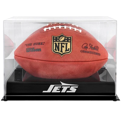  New York Jets Black Base Acrylic Football Display Case with Mirror Back and Matte Finish