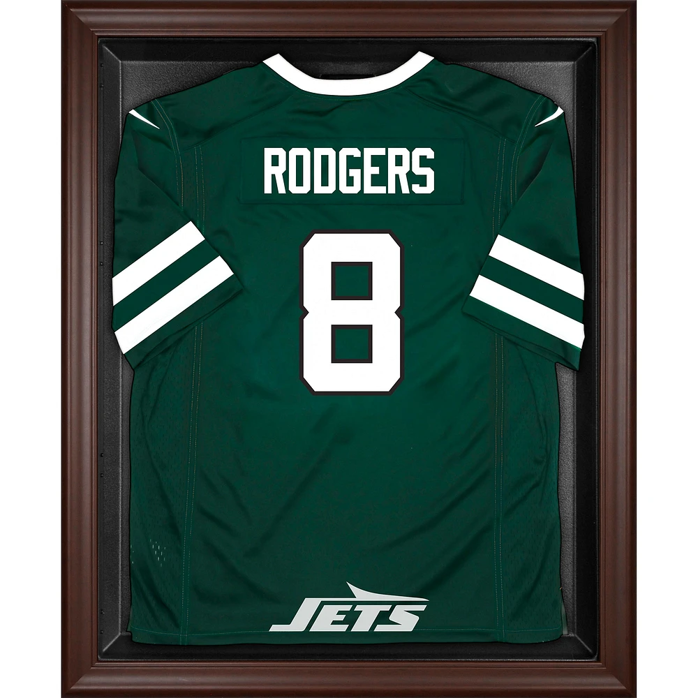 New York Jets Brown Framed Logo Jersey Display Case
