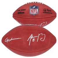 Ballon de football Duke en couleur signé par Aaron Rodgers et Garrett Wilson des New York Jets