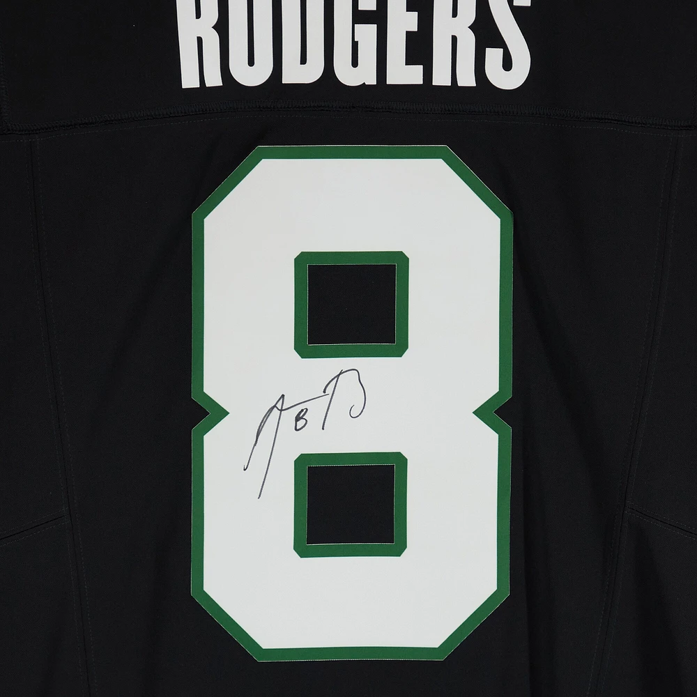 Aaron Rodgers New York Jets Autographed Black F.U.S.E. Nike Limited Jersey