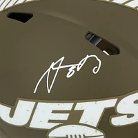 Casque authentique Riddell Salute to Service Speed ​​2022 autographié par Aaron Rodgers des New York Jets
