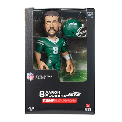 Figurine en vinyle GameChanger de 6 pouces de la série 5 des New York Jets d'Aaron Rodgers - Recherchez des variantes de couleurs unies rares