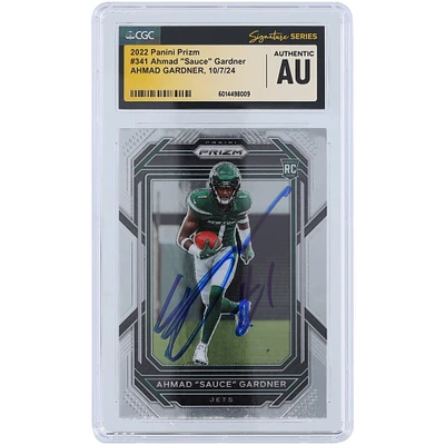 Ahmad Sauce Gardner New York Jets Autographed 2022 Panini Prizm #341 CGC Fanatics Witnessed Authenticated Rookie Card