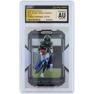 Ahmad Sauce Gardner New York Jets Autographed 2022 Panini Prizm Silver #341 CGC Fanatics Witnessed Authenticated Auto 10 Rookie Card