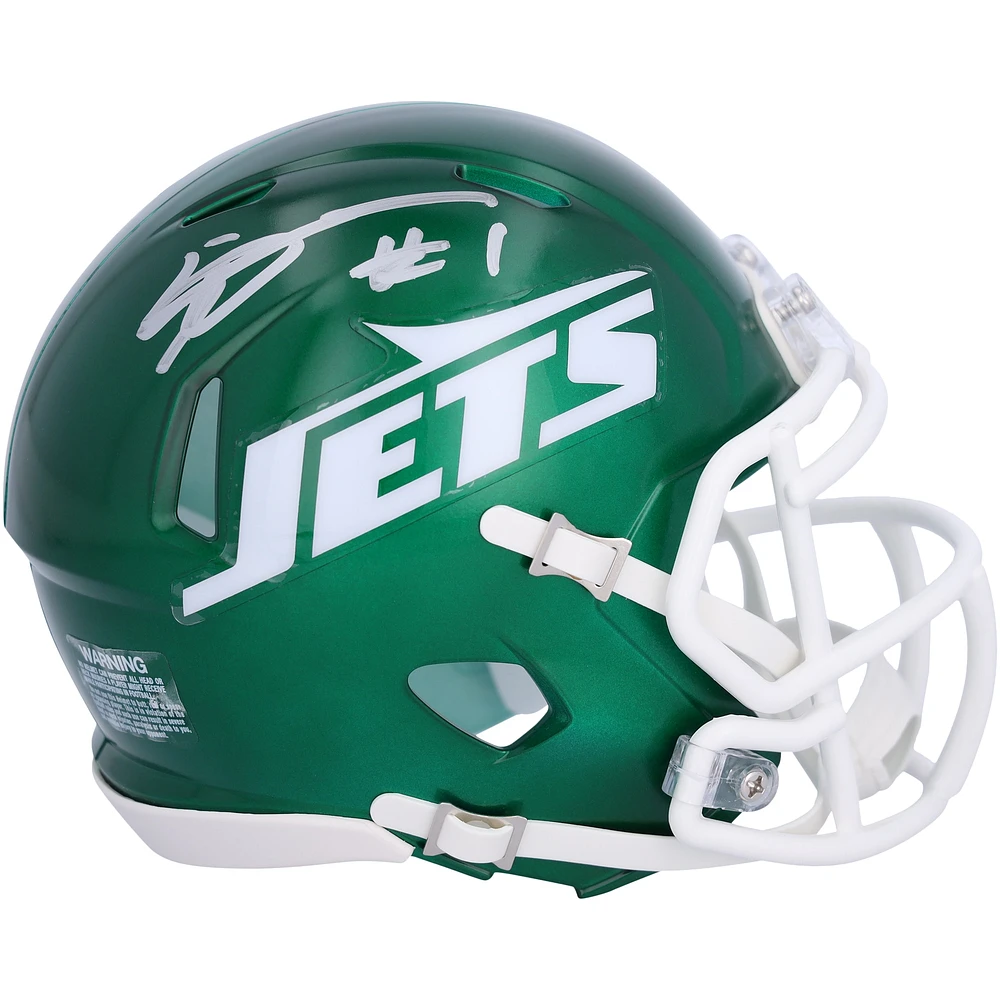 Ahmad Sauce Gardner New York Jets Autographed 2024 Speed Mini Helmet