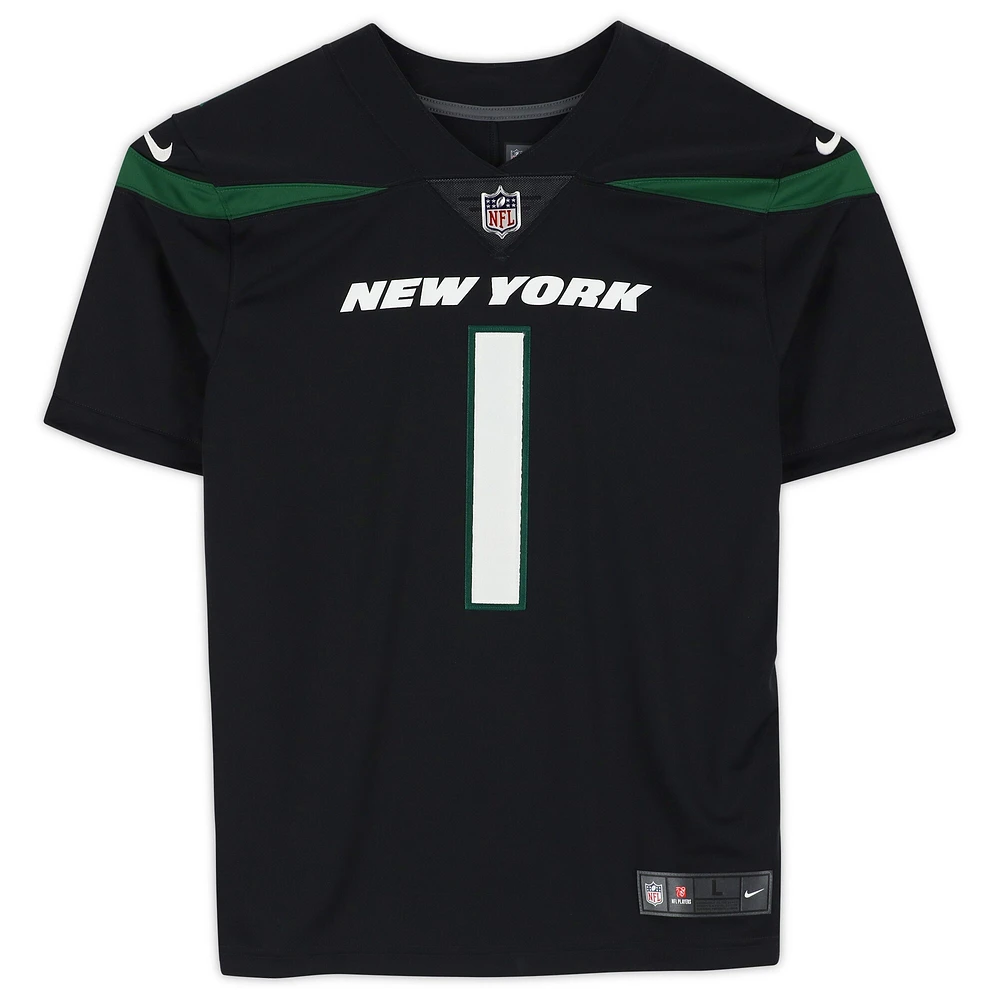 Maillot Nike noir dédicacé par Ahmad Sauce Gardner des New York Jets
