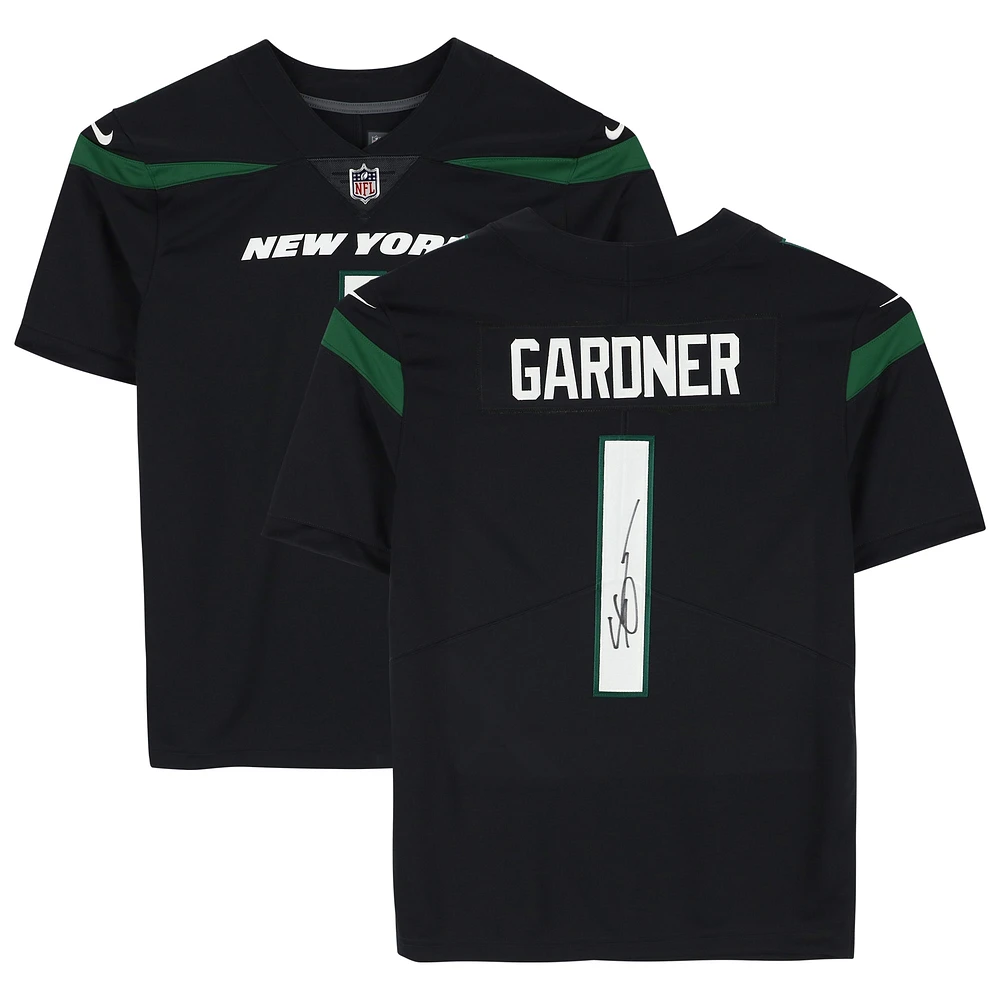 Maillot Nike noir dédicacé par Ahmad Sauce Gardner des New York Jets