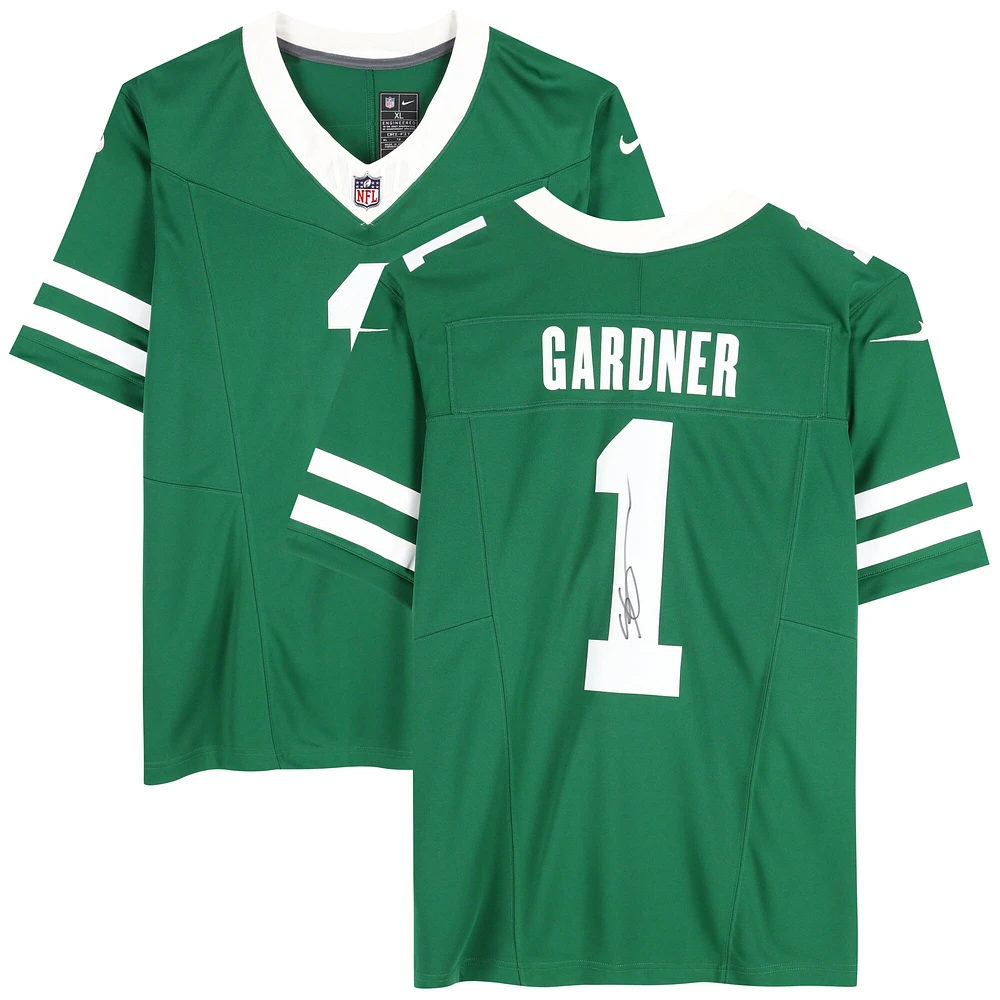 Ahmad Sauce Gardner New York Jets Autographed Green Limited Jersey