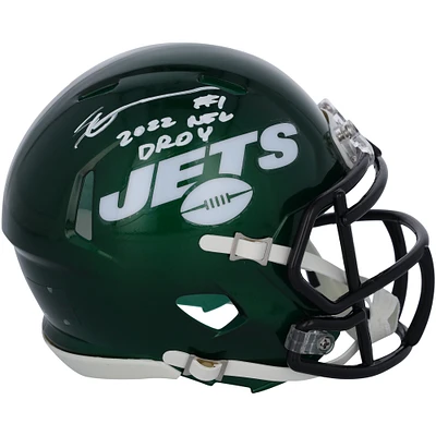 Ahmad Sauce Gardner New York Jets Autographed Speed Mini Helmet with "2022 NFL DROY" Inscription