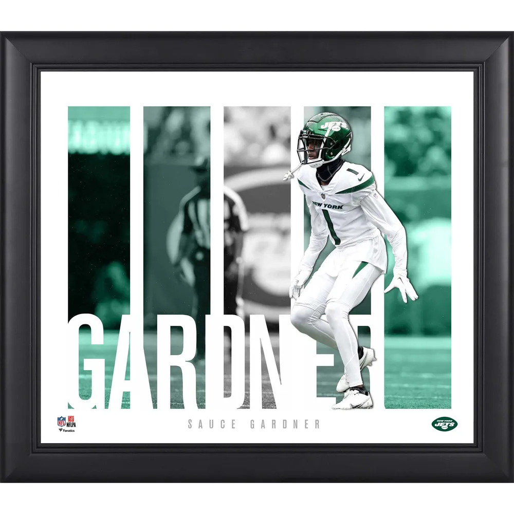 Lids Sauce Gardner New York Jets Framed Fanatics Authentic 15 x