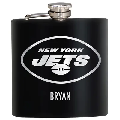 New York Jets 6oz. Personalized Stealth Hip Flask - Black
