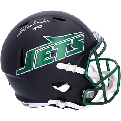 Braelon Allen New York Jets Autographed Riddell 2024 Black Alternate Speed Replica Helmet 