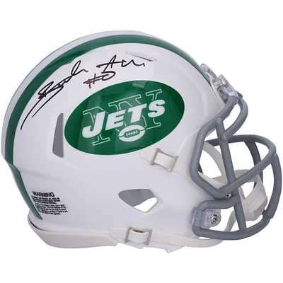 Casque mini Riddell 2024 blanc classique à vitesse alternative autographié par Braelon Allen des New York Jets