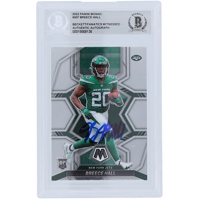 Carte de recrue authentifiée Breece Hall New York Jets 2022 Panini Mosaic #307 Beckett Fanatics