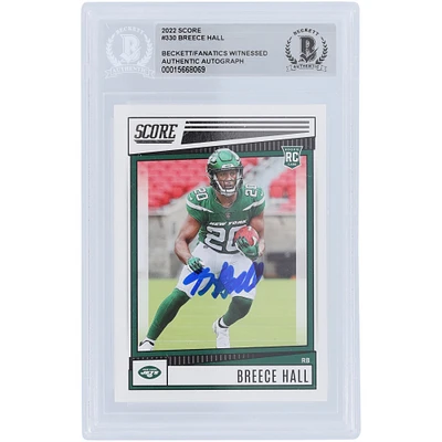 Carte de recrue authentifiée par les fans de Beckett du score Panini 2022 de Breece Hall New York Jets #330